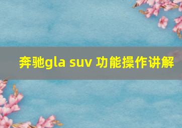 奔驰gla suv 功能操作讲解